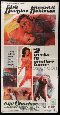 1f597 2 WEEKS IN ANOTHER TOWN 3sh '62 cool art of Kirk Douglas & sexy Cyd Charisse by Bart Doe!