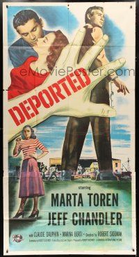 1f663 DEPORTED 3sh '50 Jeff Chandler in handcuffs, sexy bad girl Marta Toren!