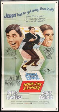 1f749 HOOK, LINE & SINKER 3sh '69 Peter Lawford, Jerry Lewis has to get away from it all!