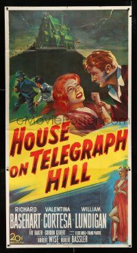 1f753 HOUSE ON TELEGRAPH HILL 3sh '51 Richard Basehart, Robert Wise film noir, cool artwork!