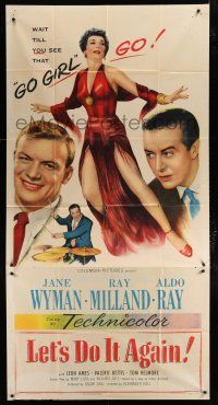 1f777 LET'S DO IT AGAIN 3sh '53 Ray Milland, art of sexy go go girl Jane Wyman!