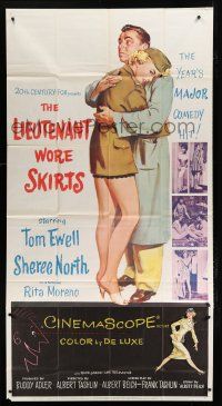 1f778 LIEUTENANT WORE SKIRTS 3sh '56 different full-length art of sexy Sheree North in uniform!