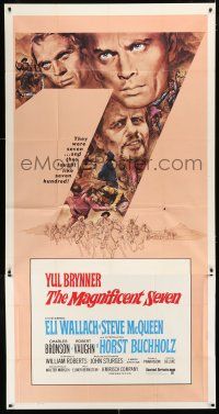 1f789 MAGNIFICENT SEVEN int'l 3sh R60s Yul Brynner, Steve McQueen, John Sturges' 7 Samurai western!