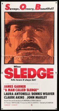 1f793 MAN CALLED SLEDGE int'l 3sh '70 James Garner is savage, ornery & beautiful, super close up!