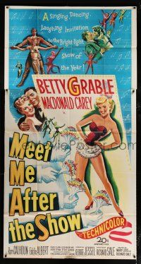 1f800 MEET ME AFTER THE SHOW 3sh '51 artwork of sexy dancer Betty Grable & top cast members!