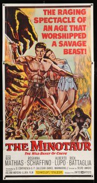 1f805 MINOTAUR 3sh '61 art of barechested gladiator Bob Mathias & sexy Rosanna Schiaffino!