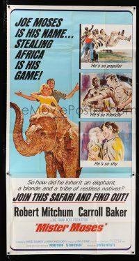 1f810 MISTER MOSES 3sh '65 Robert Mitchum & Carroll Baker are stealing Africa!