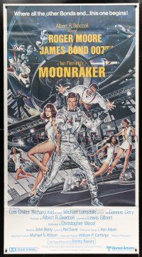 1f812 MOONRAKER 3sh '79 art of Roger Moore as James Bond & sexy space babes by Goozee!