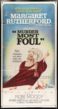 1f816 MURDER MOST FOUL 3sh '64 art of Margaret Rutherford, written by Agatha Christie!