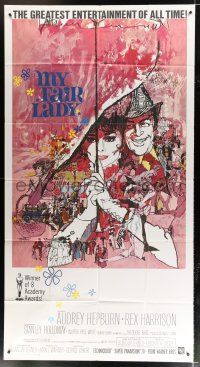 1f818 MY FAIR LADY int'l 3sh R69 classic art of Audrey Hepburn & Rex Harrison by Bob Peak!