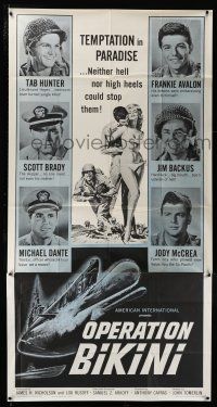 1f828 OPERATION BIKINI 3sh '63 Tab Hunter, Frankie Avalon, sexy Eva Six girl guerilla!