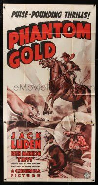 1f838 PHANTOM GOLD 3sh '38 art of cowboy hero Jack Luden & Tuffy the dog, pulse-pounding thrills!