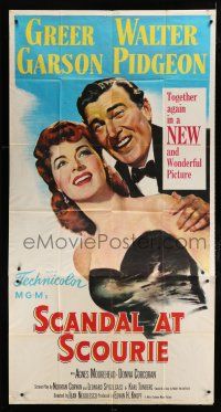 1f879 SCANDAL AT SCOURIE 3sh '53 great close up art of smiling Greer Garson & Walter Pidgeon!