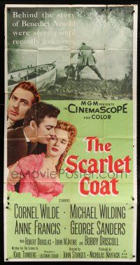 1f880 SCARLET COAT 3sh '55 Cornel Wilde & Anne Francis, Michael Wilding, John Sturges