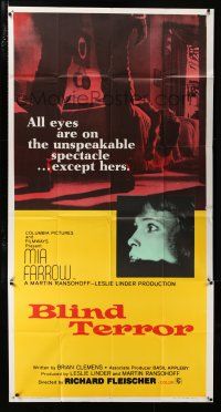 1f885 SEE NO EVIL int'l 3sh '71 keep your eyes on what blind Mia Farrow cannot see, Blind Terror!