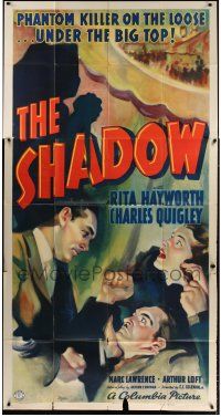 1f890 SHADOW 3sh '37 young Rita Hayworth with a phantom killer on the loose under the big top!