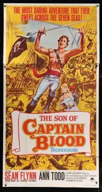 1f905 SON OF CAPTAIN BLOOD 3sh '63 giant full-length image of barechested pirate Sean Flynn!