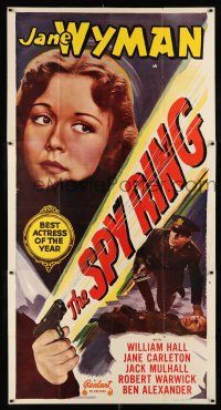 1f908 SPY RING 3sh R49 Jane Wyman top billed, directed by Joseph H. Lewis, cool crime image!