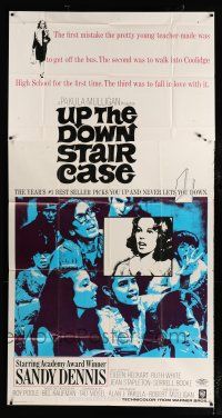 1f962 UP THE DOWN STAIRCASE 3sh '67 inner-city teacher Sandy Dennis, from Bel Kaufman novel!