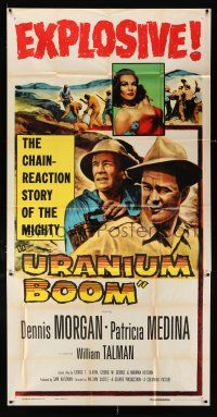 1f963 URANIUM BOOM 3sh '56 William Castle's explosive inside story of the Atom Age boom towns!