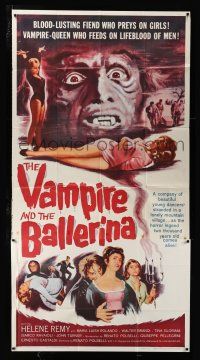 1f966 VAMPIRE & THE BALLERINA 3sh '61 blood-lusting vampire queen fiend who preys on girls!