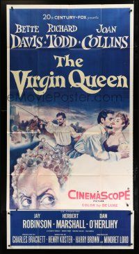 1f970 VIRGIN QUEEN 3sh '55 Bette Davis, sexy Joan Collins & swashbuckler Richard Todd!