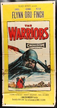 1f977 WARRIORS 3sh '55 Errol Flynn, Joanne Dru & Peter Finch, bloody sword art!