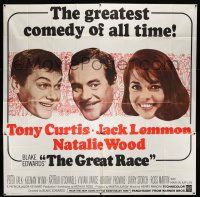 1f171 GREAT RACE domestic 6sh '65 huge headshots of Tony Curtis, Jack Lemmon & Natalie Wood!