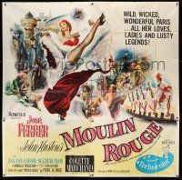 1f210 MOULIN ROUGE 6sh '53 Jose Ferrer as Toulouse-Lautrec, art of sexy French dancer kicking leg!