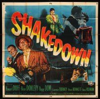 1f237 SHAKEDOWN 6sh '50 Howard Duff, Brian Donlevy, Peggy Dow, great film noir art!