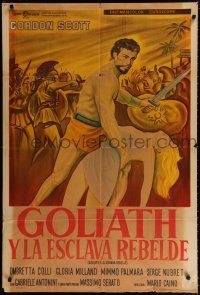 1f340 GOLIATH & THE REBEL SLAVE Argentinean '63 art of barechested strongman Gordon Scott!