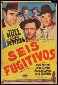 1f369 MARKED MEN Argentinean '40 Warren Hull, Isabel Jewell, six fugitives break for freedom!