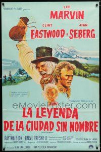 1f385 PAINT YOUR WAGON Argentinean '69 art of Clint Eastwood, Lee Marvin & pretty Jean Seberg!