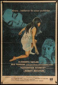 1f399 SECRET CEREMONY Argentinean '68 Elizabeth Taylor, Mia Farrow, Robert Mitchum, Losey directed