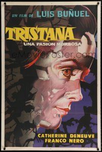 1f416 TRISTANA Argentinean '70 Luis Bunuel, wonderful super close up artwork of Catherine Deneuve!