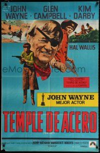 1f417 TRUE GRIT Argentinean '69 John Wayne as Rooster Cogburn, Kim Darby, Glen Campbell