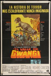 1f420 VALLEY OF GWANGI Argentinean '69 Ray Harryhausen, artwork of cowboys battling dinosaurs!