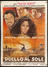 1f462 DUEL IN THE SUN Italian 1p R77 different art of Jennifer Jones, Gregory Peck & Joseph Cotten!