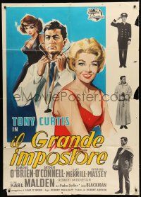 1f486 GREAT IMPOSTOR Italian 1p '61 Tony Curtis as Waldo DeMara, who faked being a doctor & more!