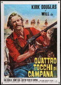 1f488 GUNFIGHT Italian 1p '71 different Ciriello close up art of cowboy Kirk Douglas with rifle!