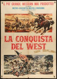 1f496 HOW THE WEST WAS WON Italian 1p '64 John Ford classic western epic, cool Reynold Brown art!