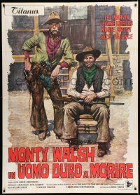 1f529 MONTE WALSH Italian 1p '70 different art of cowboy Lee Marvin & Jack Palance by Ciriello!