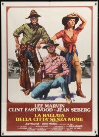 1f538 PAINT YOUR WAGON Italian 1p R70s Aller art of Clint Eastwood, Lee Marvin & sexy Jean Seberg!