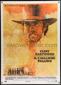 1f539 PALE RIDER Italian 1p '85 great artwork of cowboy Clint Eastwood by C. Michael Dudash!