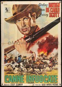 1f560 SHOTGUN Italian 1p R63 different Casaro art of Sterling Hayden w/gun over Native Americans!