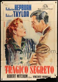 1f583 UNDERCURRENT Italian 1p '48 different Ercole Brini art of Katharine Hepburn & Robert Taylor!