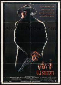 1f584 UNFORGIVEN Italian 1p '92 classic image of gunslinger Clint Eastwood with his back turned!