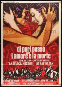 1f589 WALK WITH LOVE & DEATH Italian 1p '69 John Huston, best different Manfredo romantic art!