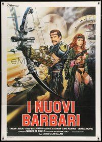 1f593 NEW BARBARIANS Italian 1p '82 best art of Fred Williamson & sexy Anna Kanakis!