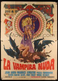 1f084 NUDE VAMPIRE Italian 2p '70 cool Aller horror art of sexy half-naked women & demons!